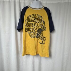 GapKids Shirt Boys Large 10-11 Years Yellow Football Touchdown Graphic Tee Top